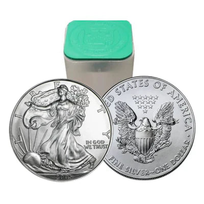 Complete Tube of 20 - 2005 American Silver Eagle 1 oz Coins