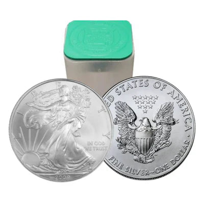 Complete Tube of 20 - 2009 1 oz American Silver Eagle Coins - Perfect for Collectors!