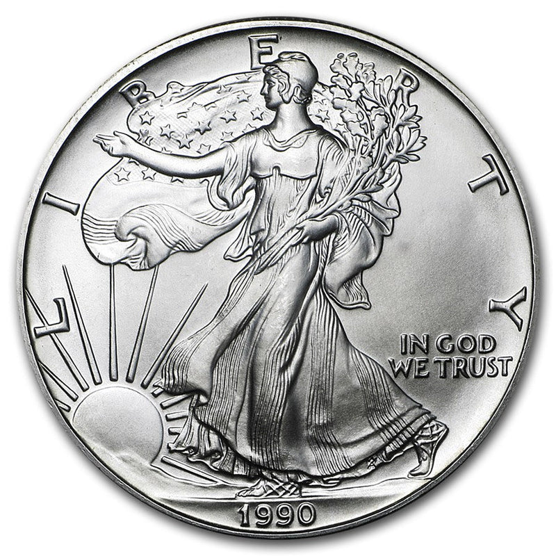 Uncirculated 1990 American Silver Eagle - .999 Fine Silver Coin